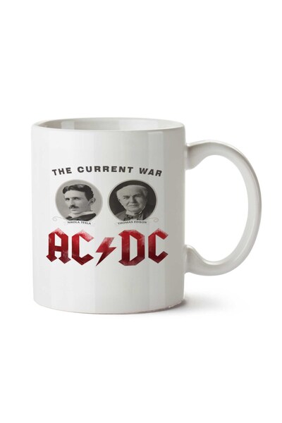 ART HEDİYE NICOLA TESLA - كوب EDISON AC DC مطبوع على الجانبين