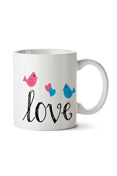 ART HEDİYE كوب مطبوع على الجانبين من Love-Birds-PNG