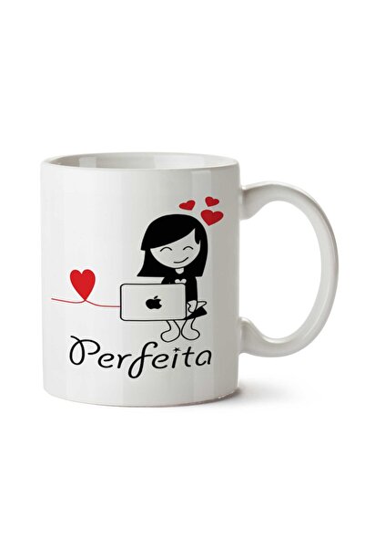 ART HEDİYE كوب Conexão perfeita Dear Heart مطبوع على الجانبين