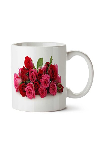 ART HEDİYE Pink Roses Two Sided Printed Mug