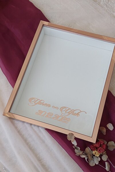 Verda Çerçeve 40x50 Cm Cadru de memorie Deep Rose acoperit cu plexiglas Rosegold fără LED! Cutie de trandafiri