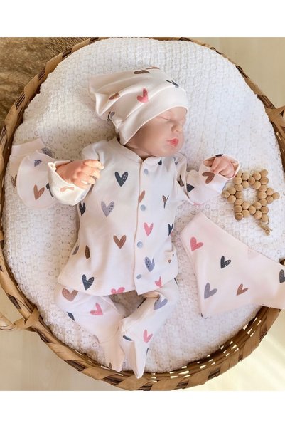 Aa Bebek Heart Baby Girl Newborn Hospital Release Set of 5