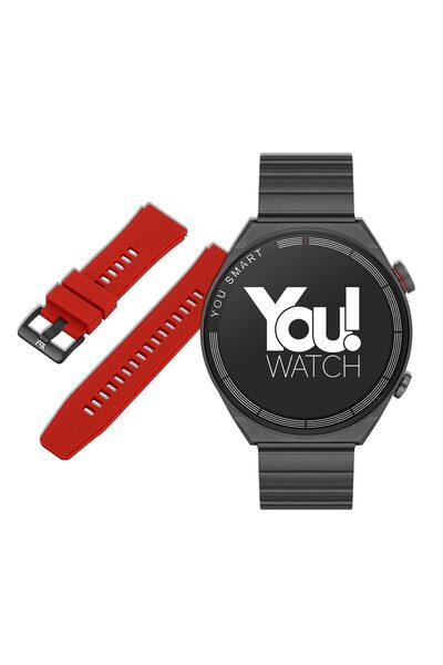 You Watch AR13 Serisi Çelik Kasalı Akıllı Saat Metal ve Silikon Kordon Hediyeli
