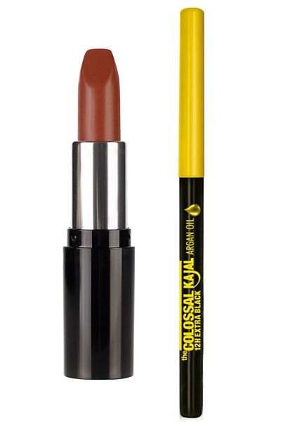 Pastel Nude Lipstick - Nude Lipstick 547 + Maybelline New York Black Eye Liner Colossal Casual Liner Extra Black