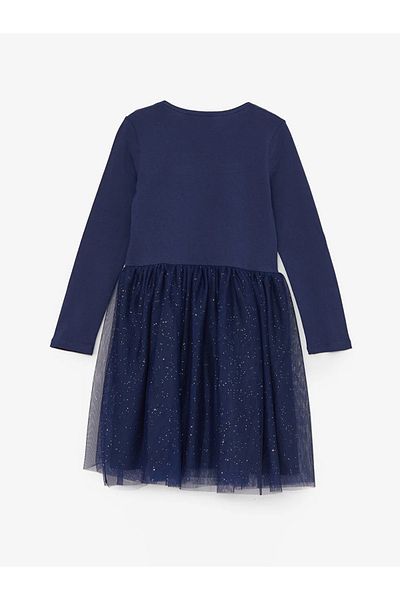 LC Waikiki Μακρυμάνικο φόρεμα για κορίτσια LCW Kids Crew Neck Elsa