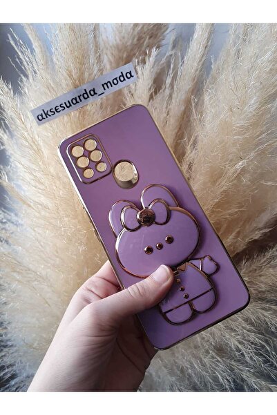 Aksesuarda Moda حافظة مرآة لسطح المكتب على شكل أرنب لطيف متوافقة مع TECNO POV...