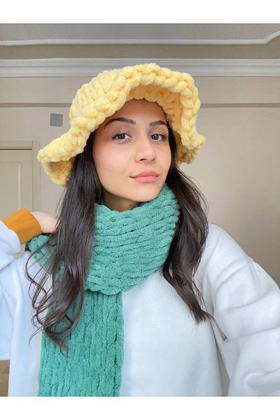 Moda Biçer Hand Knitted Bucket Hat Beanie