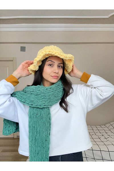 Moda Biçer Hand Knitted Bucket Hat Beanie