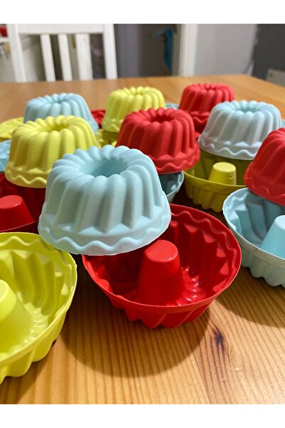 HOLLYHOME 12'li Yıkanabilir Mini Chef Muffin Pişirme Kalıbı, Silikon Göbekli Kek, Cupcake, Hamur Işi Kap