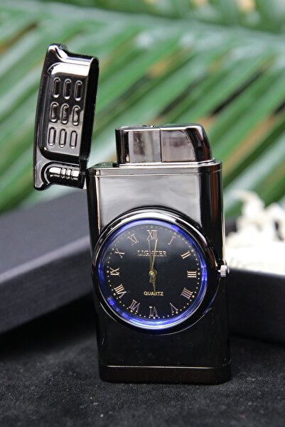 moryconcept Saatli Çakmak Işıklı Özel Kutulu Siyah Model