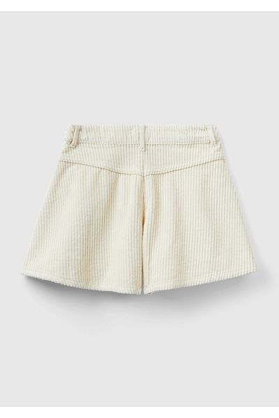 United Colors of Benetton Mini pantaloni scurți din catifea bej - fete, BE brodate
