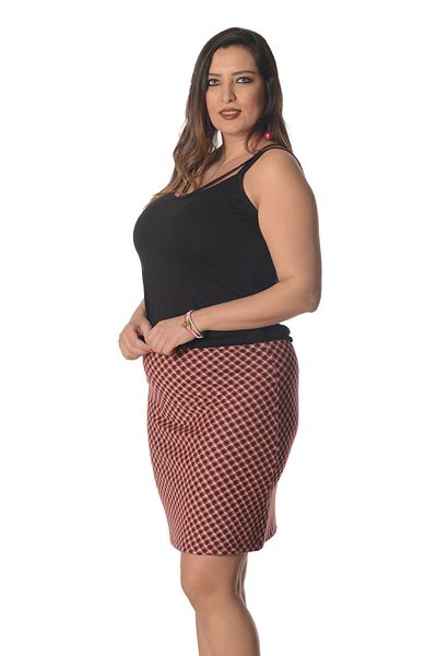 Curvy Trend Plus Size Recovery Waist Laptop Jacquard Knitted Skirt