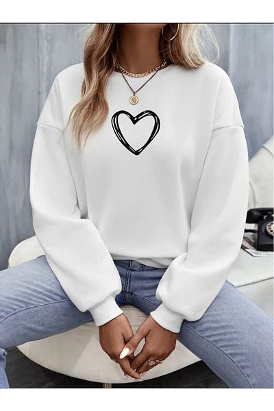 BENROMA Φούτερ με κουκούλα Unisex Heart Printed Saks