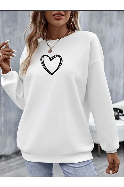 BENROMA Φούτερ με κουκούλα Unisex Heart Printed Saks