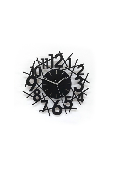 CajuArt Style Cut 35 cm Modern Wall Clock with Black Wooden Stick