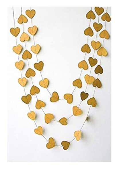 TATLI GÜNLER GOLD Asmalı KALP Tavan Süsleme Ipli Sarkıt Süs