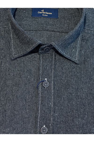 Daniel Bessi Long Sleeve Regular Fit Cotton Cover Double Pocket Classic Casual Men's Shirt