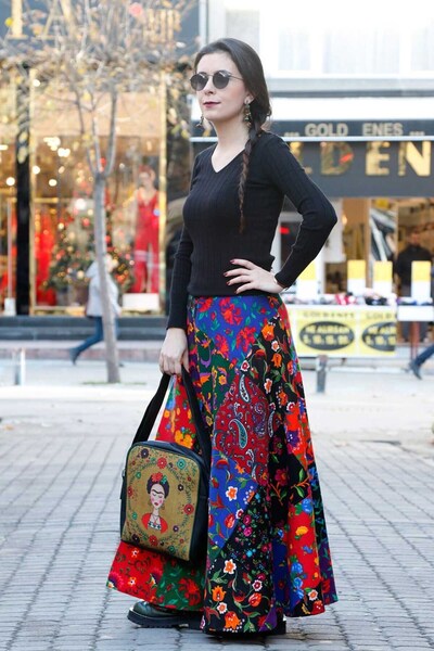 Şarna Etnik Giyim Pazen Patchwork Etek