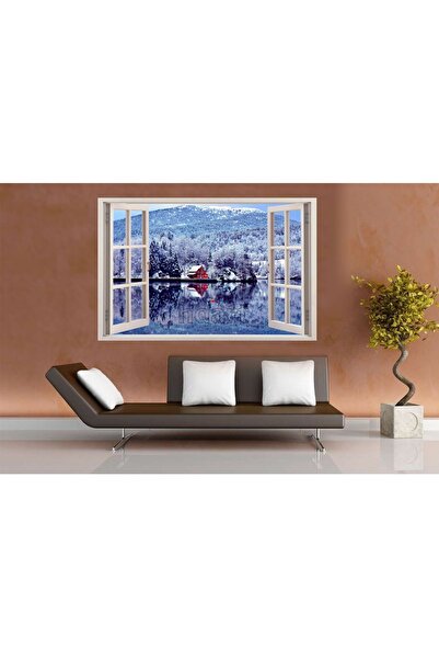 HDART Modern Soyut Dekoratif Açılır Pencere Görünümlü Manzaralı Kanvas Tablo ...