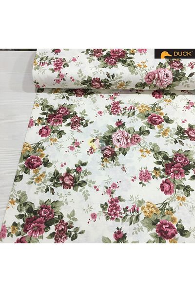 Renk Tekstil Spring Rose Duck Linen Μετρητικό Λινό Ύφασμα
