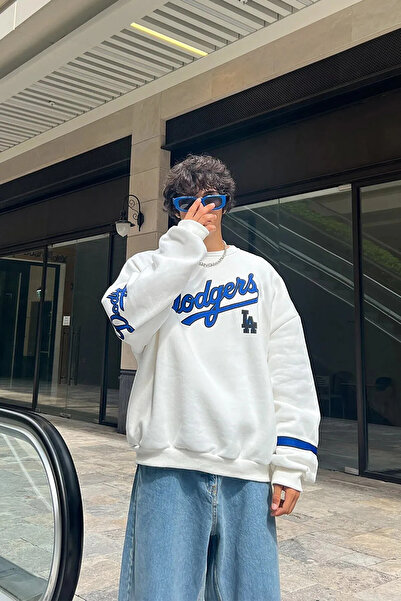 Genel Markalar Los Angeles Dodgers Baskılı Oversize Unisex Sweatshirt