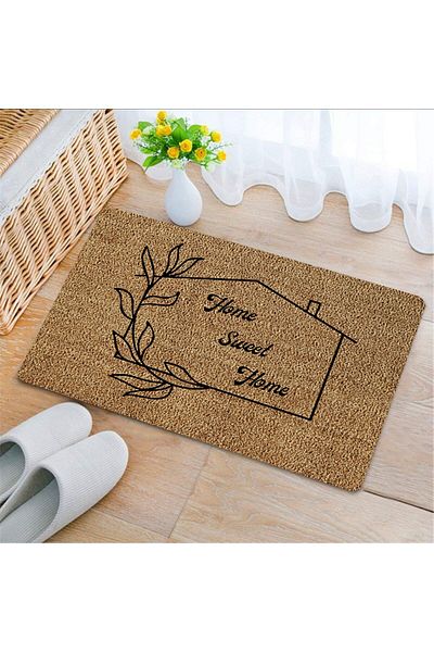 Uygur Home Home Sweet Home Themed Coco Look Decorative Door Front and Indoor Mat