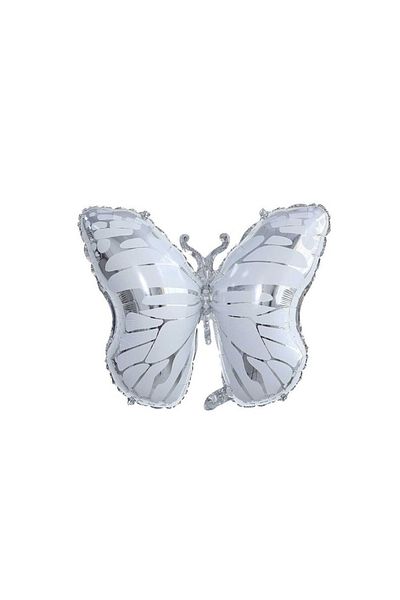 Bkmc 28?White Butterfly Patterned Foil Balloon