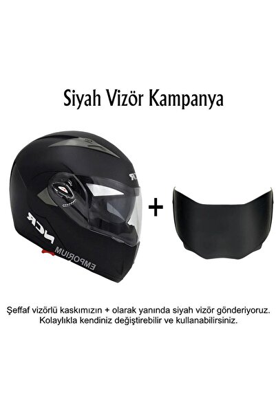 NCR Çene Açılır Kask Ekstra Yedek Siyah Cam