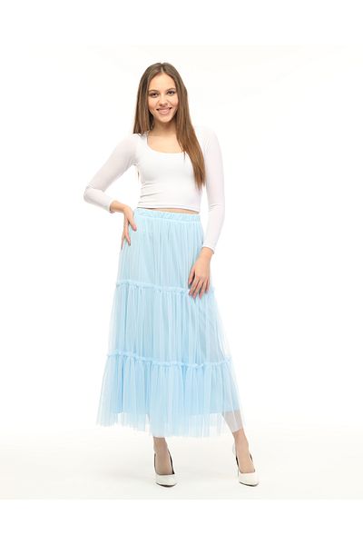 Asees Fustă elastică cu 3 straturi din tul elastic