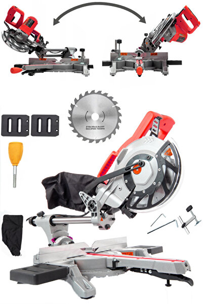 STAXX POWER Bakır Endüksiyon Pistonlu Kızaklı Gönye Kesme Ahşap Testeresi 210...