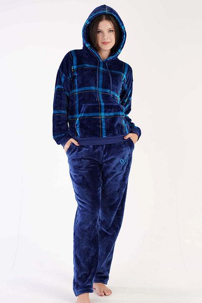 VİENETTA Set pijamale Welsoft cu glugă cu mânecă lungă indigo C3T0N3O088