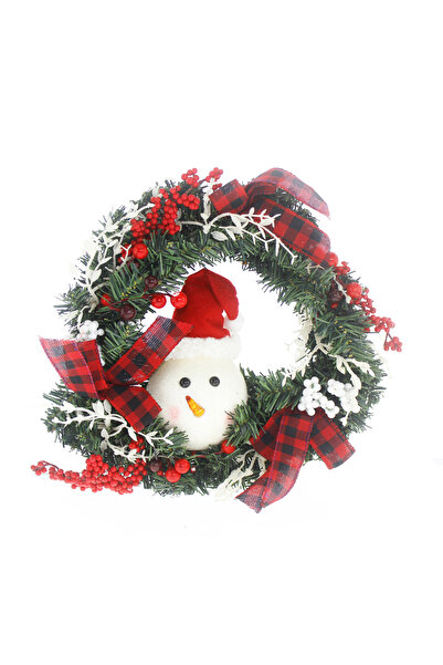 mutlu adım Ornament pentru ușă de Anul Nou 30 cm Om de zăpadă de pluș cu cap