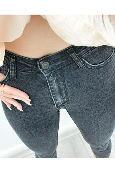 Livik Smoked Snow Wash Skinny Jeans Women's Ankle Length High Waist Denim Trousers