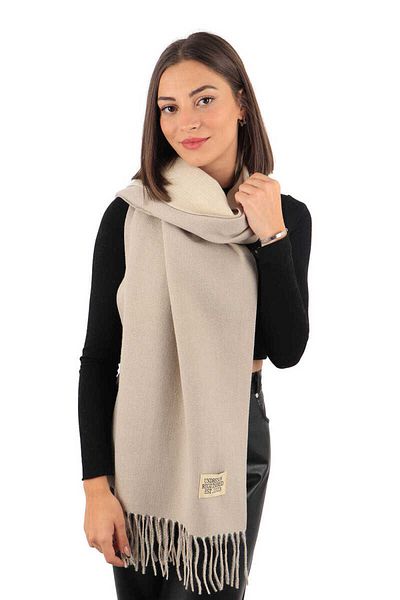 Bursa İpek Stone Cream Double Sided Winter Shawl