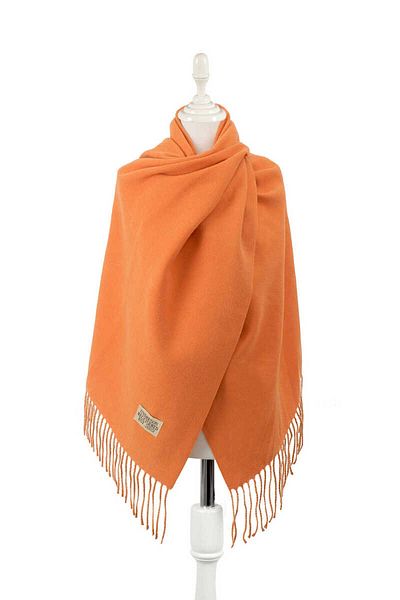 Bursa İpek Orange Beige Double Sided Winter Shawl
