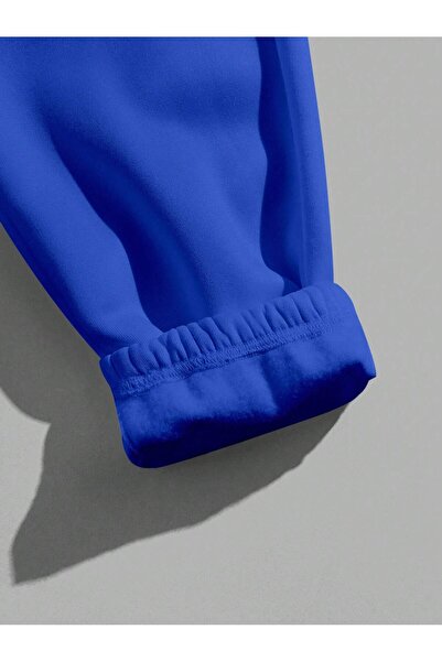 Tarzsokak Erkek İpli Bel Örme Harf Baskı Polar Astarlı Jogger Pantolon