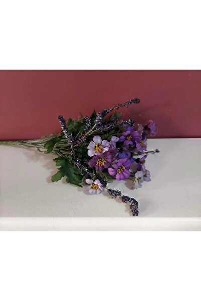 esdekor زهرة اصطناعية ديزي فرع كبير باقة الأرجواني هدية تزيين المنزل 1 قطعة م...