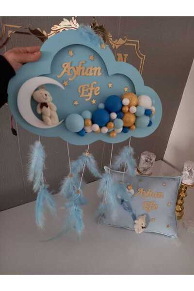 Sevil Tasarım Erkek Bebek Ledli Kapı Süsü & Hediyelik Set