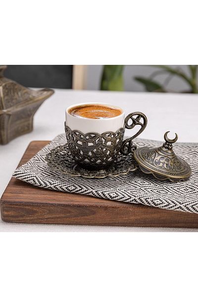 KT HOME 6-Person Coffee Presentation Set - Ottoman Cup, Zamak Ferret Mdl