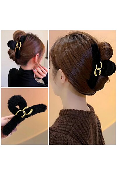 QUEEN AKSESUAR Marka moda Fransız model trend İthal lüks büyük boy peluş tüyl...