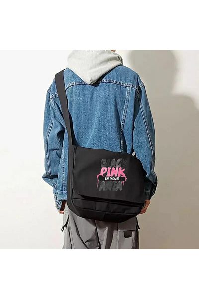 DEEFWEAR Black Pink În zona ta Geantă neagră Messenger