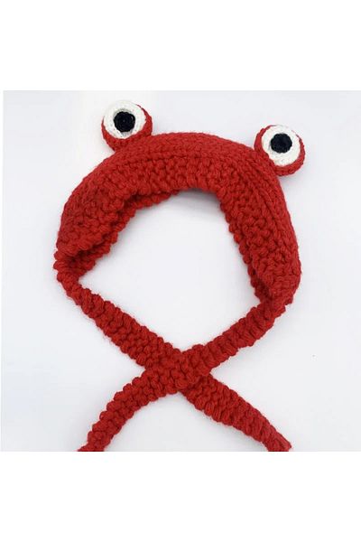 TRENDİN YOLU Red Frog Dog Hat Funny Cute Handmade