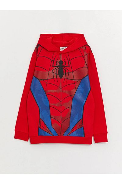 LC Waikiki Hooded Spiderman Printed Long Sleeve Boys' T-Shirt and Sweatpants