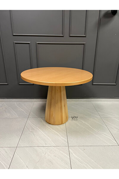 You Furnitures Yemek Masası - Yuvarlak Yemek Masası - Ahşap Yemek Masası - Yemek Odası Masası 1 Adet 100 cm