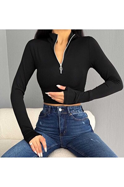 Butik Fermuarlı Crop