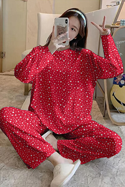 PEMBİŞ HOMEWEAR Long Sleeve Pajama Set ShineLikeTheStar SuperSoft Basic Suprem