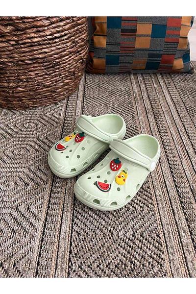 Behtah Kundura Girls Boys Kids 6 Pieces Cross Jibbitz Ornate Gift Closed Front Garden Pool Daily Sandals Slippers