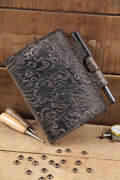 New Coast Leather 1900's Γνήσιο δέρμα Χειροποίητη θήκη σημειωματάριου A6