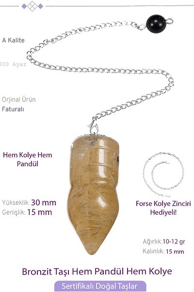 Tesbih Atölyesi Certified Bronzyte Stone Pandula Pendulum Both Pandula - Both Necklace