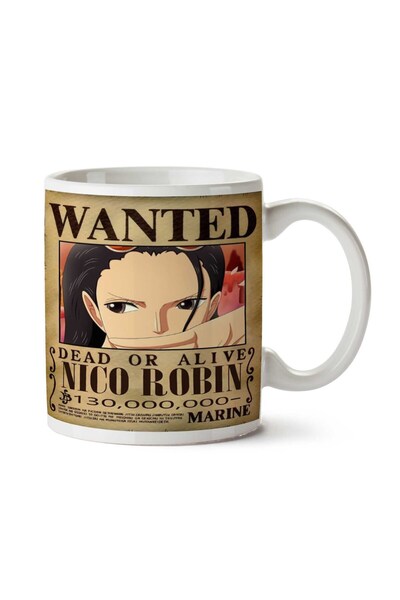 ART HEDİYE كوب مطبوع على الجانبين من Wanted Nico Robin Anime Wanted